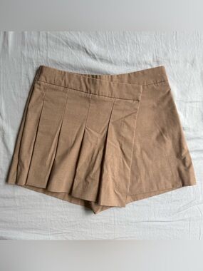 Zara Pleated Khaki Brown Skort